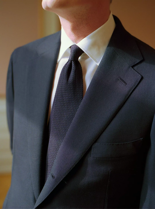 3 Fold Tie Navy Grenadine