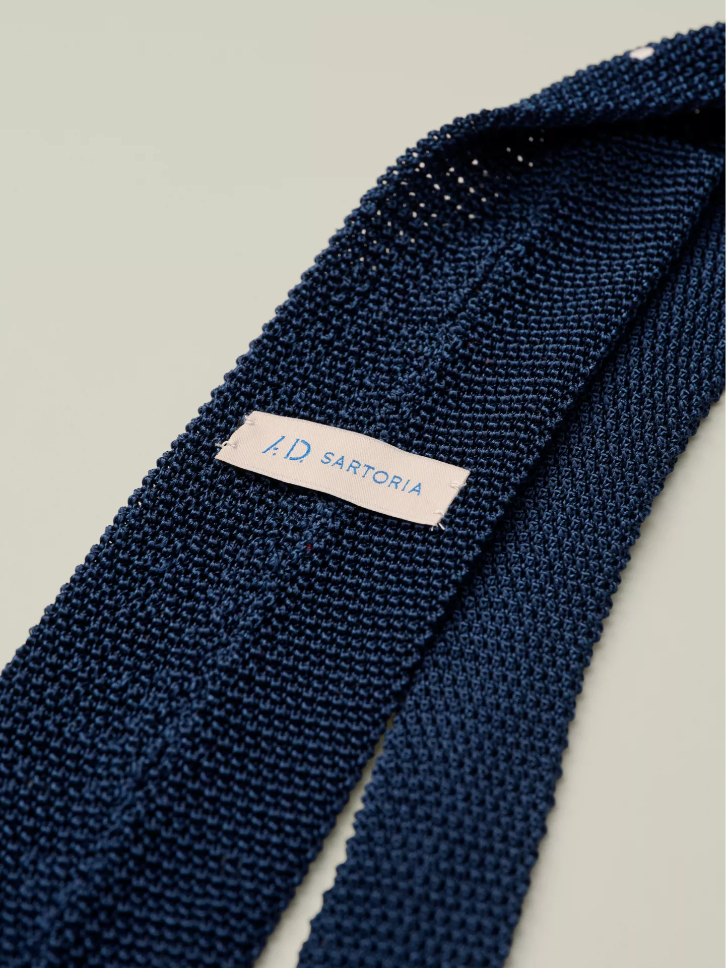Tie Knitted Silk Navy White Dot