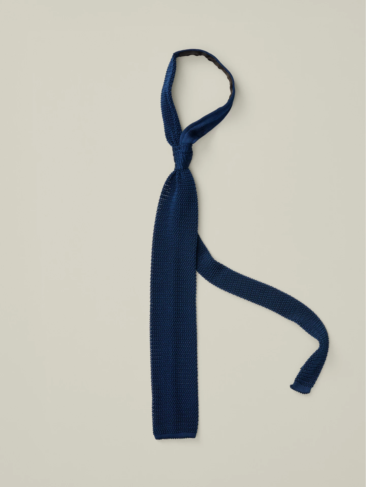 Tie Knitted Silk Navy
