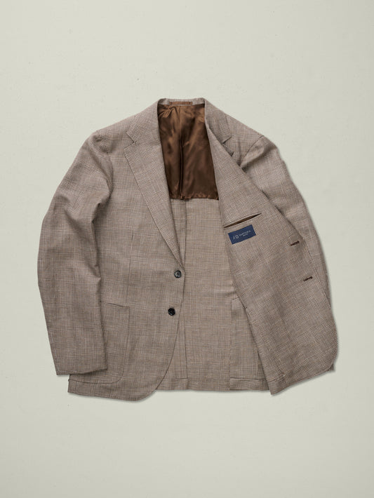 Sports Jacket Linen Prince of Wales Check